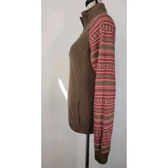 The North Face Sweater Womens SZ Medium Aztec Print 1/4 Zip Wool Blend Outdoor - Picture 8 of 13